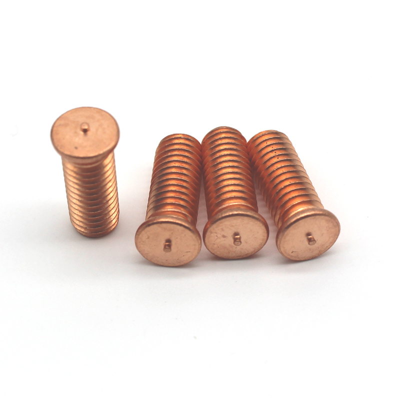 Mild Steel 4, 8 Copper Plated Threaded Weld Stud